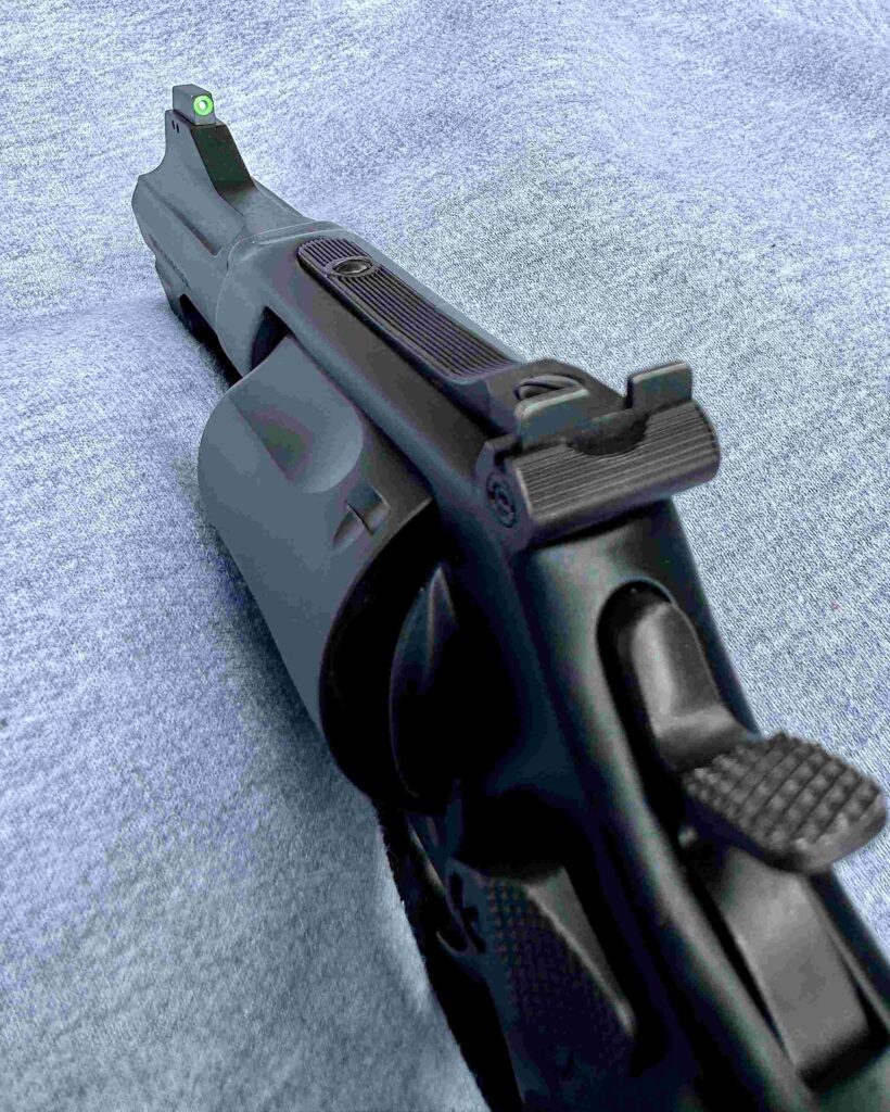 Photo of front Sights on the nightguard. XS Sight systems 