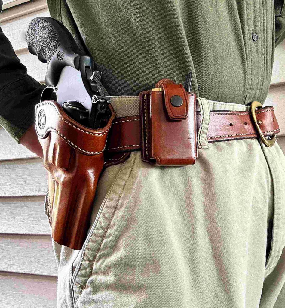 Photo of the Nightguard in the the holster being worn by the author