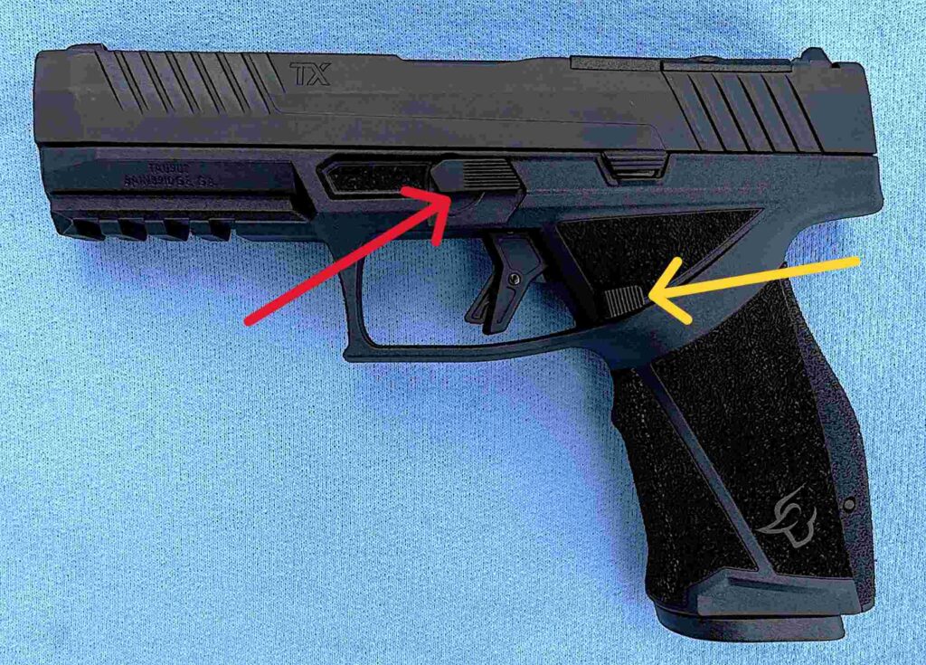 Photo of the firearm's controls 