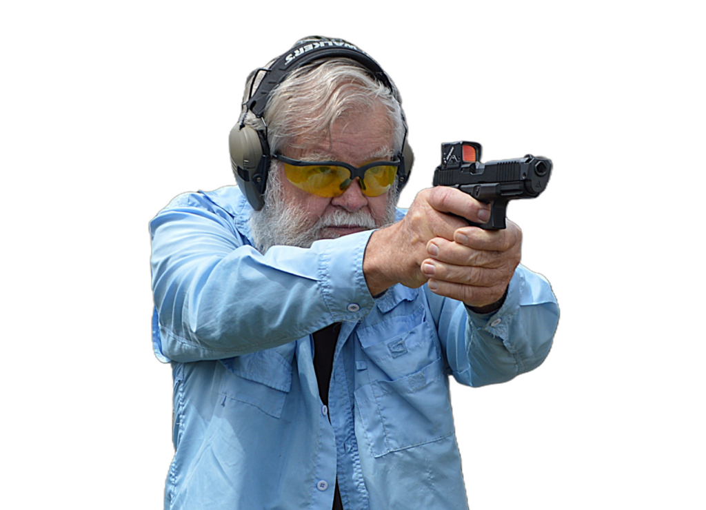 photo of the author shooting the Glock COA